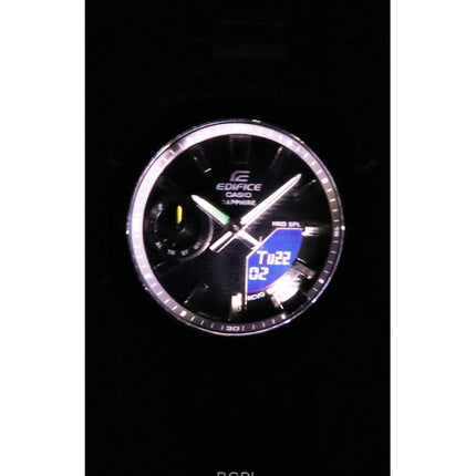 Reloj Casio Edifice analógico-digital para hombre, con enlace para smartphone, acero inoxidable, esfera negra, cuarzo, ECB-S10DB-1A, 100 m