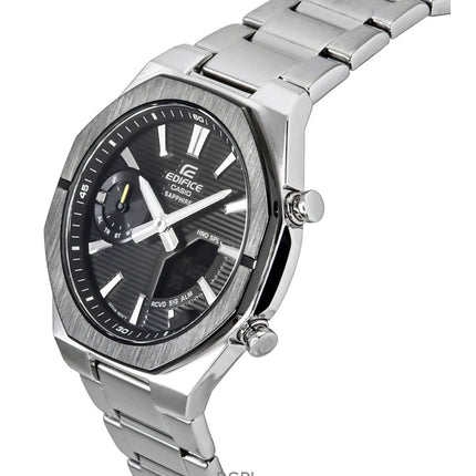 Reloj Casio Edifice analógico-digital para hombre, con enlace para smartphone, acero inoxidable, esfera negra, cuarzo, ECB-S10DB-1A, 100 m
