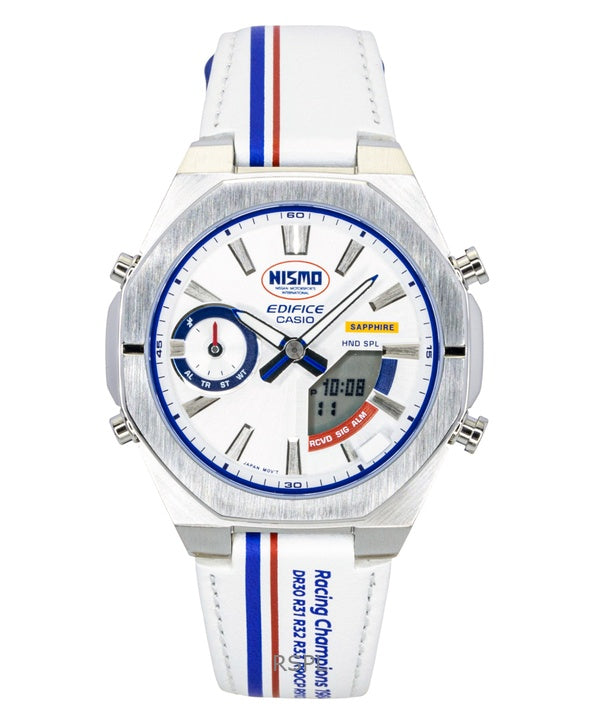Reloj Casio Edifice analógico digital NISMO Heritage Edition con enlace para smartphone, esfera plateada, de cuarzo ECB-S10NIS-7A, 100 m, para hombre