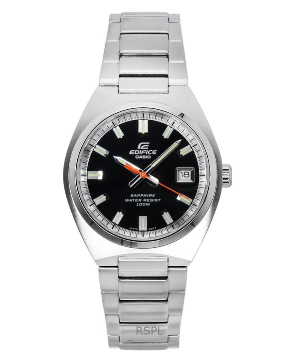 Reloj Casio Edifice analógico de acero inoxidable con esfera negra de cuarzo EFB-109D-1AV 100M para hombre