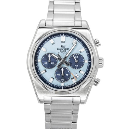Reloj Casio Edifice analógico estándar con cronógrafo de acero inoxidable y esfera azul de cuarzo EFB-730D-2BV 100M para hombre