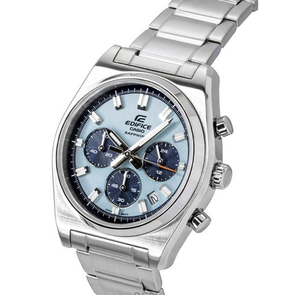 Reloj Casio Edifice analógico estándar con cronógrafo de acero inoxidable y esfera azul de cuarzo EFB-730D-2BV 100M para hombre