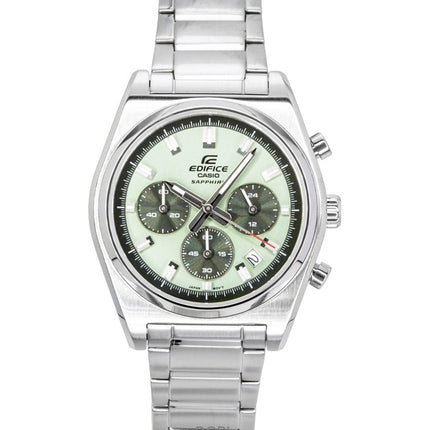 Reloj Casio Edifice analógico estándar con cronógrafo de acero inoxidable y esfera verde de cuarzo EFB-730D-3AV 100M para hombre