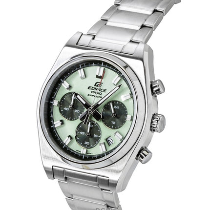 Reloj Casio Edifice analógico estándar con cronógrafo de acero inoxidable y esfera verde de cuarzo EFB-730D-3AV 100M para hombre
