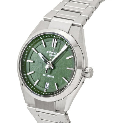 Reloj Casio Edifice analógico de acero inoxidable forjado con esfera verde carbono EFK-100D-3A automático para hombre (100 m)