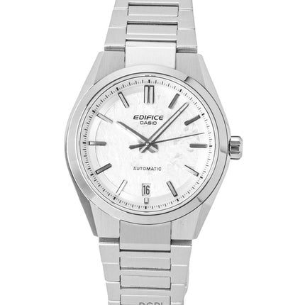 Reloj Casio Edifice analógico de acero inoxidable con esfera blanca de carbono forjado EFK-100D-7A 100M para hombre