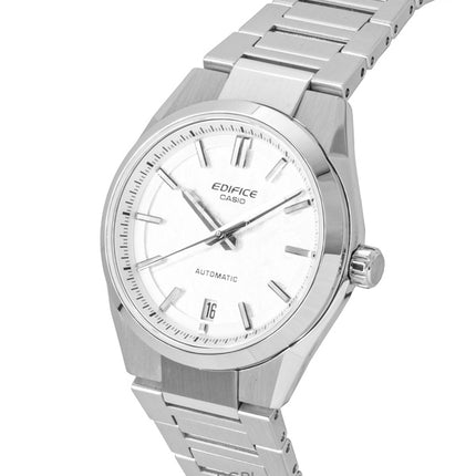 Reloj Casio Edifice analógico de acero inoxidable con esfera blanca de carbono forjado EFK-100D-7A 100M para hombre