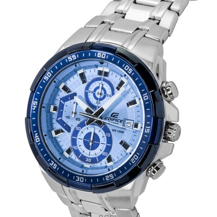 Reloj Casio Edifice analógico estándar con cronógrafo de acero inoxidable y esfera azul de cuarzo EFR-539DE-2AV 100M para hombre