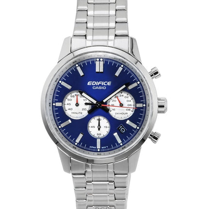 Reloj Casio Edifice EFR-575D-2A de cuarzo analógico con cronógrafo, esfera azul y acero inoxidable, para hombre, 100 m