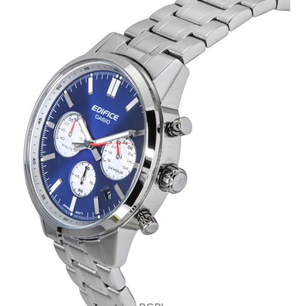 Reloj Casio Edifice EFR-575D-2A de cuarzo analógico con cronógrafo, esfera azul y acero inoxidable, para hombre, 100 m