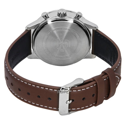 Reloj Casio Edifice EFR-575L-7A de cuarzo analógico con correa de piel y esfera color crema, 100 m, para hombre