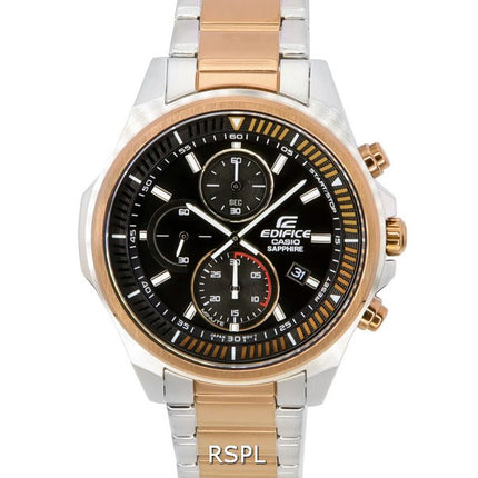 Reloj Casio Edifice EFR-S572GS-1A EFRS572GS-1 100M de cuarzo en dos tonos con esfera negra para hombre