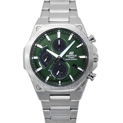 Reloj Casio Edifice Slim Line analógico con cronógrafo de acero inoxidable y esfera verde con energía solar EFS-S570D-3A 100 m p