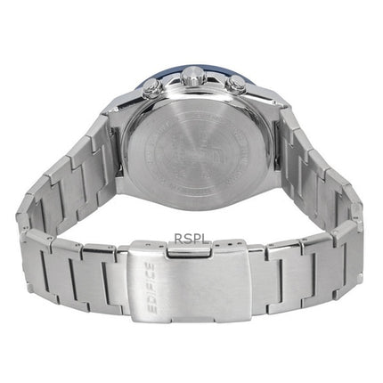 Reloj Casio Edifice EFS-S650D-2A para hombre, cronógrafo analógico, acero inoxidable, esfera azul, solar, 100 m