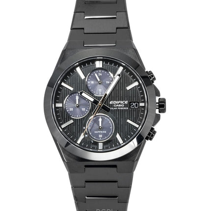 Reloj Casio Edifice EFS-S650DC-1A para hombre, cronógrafo analógico, acero inoxidable, esfera negra, solar, 100 m