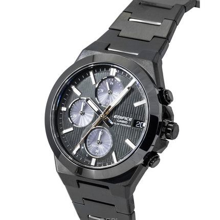 Reloj Casio Edifice EFS-S650DC-1A para hombre, cronógrafo analógico, acero inoxidable, esfera negra, solar, 100 m