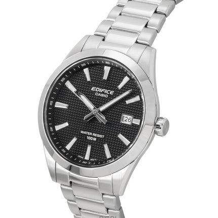 Reloj Casio Edifice analógico de acero inoxidable con esfera negra y movimiento de cuarzo EFV-160D-1A para hombre, resistente al agua hasta 100 m.