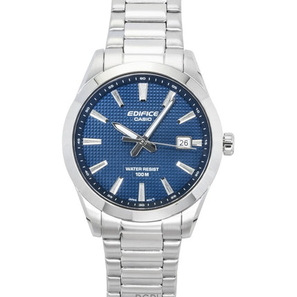 Reloj Casio Edifice analógico de acero inoxidable con esfera azul, movimiento de cuarzo EFV-160D-2A, resistente al agua hasta 100 m para hombre