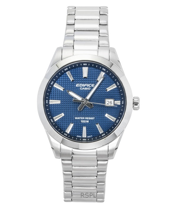 Reloj Casio Edifice analógico de acero inoxidable con esfera azul, movimiento de cuarzo EFV-160D-2A, resistente al agua hasta 100 m para hombre