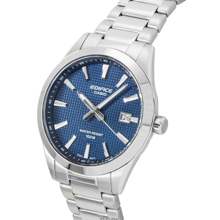 Reloj Casio Edifice analógico de acero inoxidable con esfera azul, movimiento de cuarzo EFV-160D-2A, resistente al agua hasta 100 m para hombre