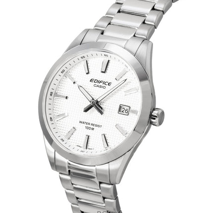 Reloj Casio Edifice analógico de acero inoxidable con esfera blanca y movimiento de cuarzo EFV-160D-7A para hombre, resistente al agua hasta 100 m.