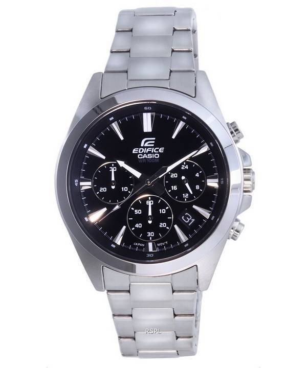 Casio Edifice Cronógrafo Analógico Acero inoxidable Cuarzo EFV-630D-1AV EFV630D-1 100M Reloj para hombre
