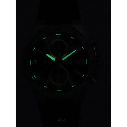 Casio Edifice Standard Cronógrafo Correa de cuero Esfera azul Cuarzo EFV-640L-2A 100M Reloj para hombre