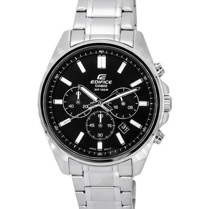 Reloj para hombre Casio Edifice Standard cronÃ³grafo de acero inoxidable con esfera negra y cuarzo EFV-650D-1A 100M
