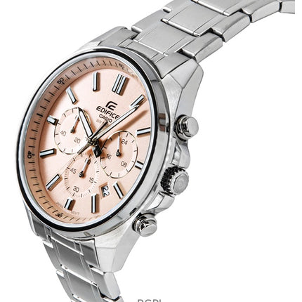 Reloj Casio Edifice EFV-650D-4AV para hombre, cronógrafo analógico estándar, esfera rosa, de cuarzo, 100 m