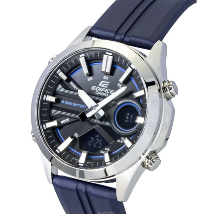 Reloj Casio Edifice analógico digital de cuarzo con correa de resina y esfera negra EFV-C120P-1A2 para hombre, 100 m