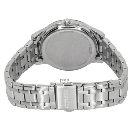 Reloj Citizen Elegance Eco-Drive EM0411-71A para mujer, acero inoxidable y esfera blanca