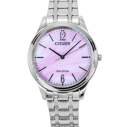 Reloj Citizen Elegance Eco-Drive EM0411-71X para mujer, acero inoxidable, esfera rosa