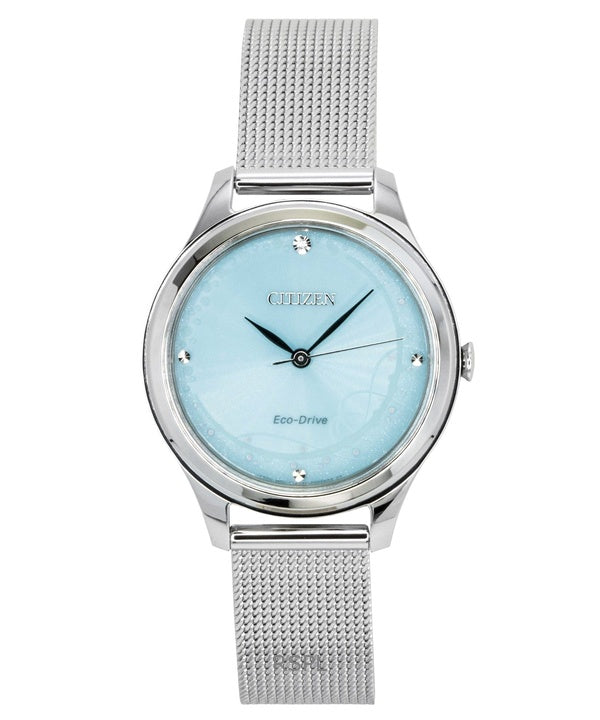 Reloj Citizen Eco-Drive de acero inoxidable con esfera verde menta EM0501-89M para mujer