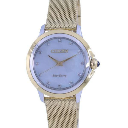 Reloj Citizen Ceci Diamond Accents en tono dorado de acero inoxidable Eco-Drive EM0794-54D para mujer