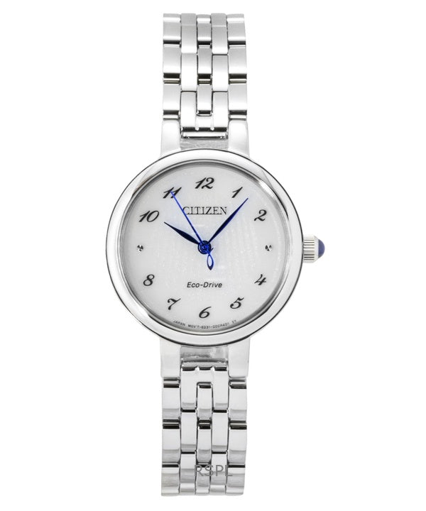 Reloj Citizen L Eco-Drive para mujer, de acero inoxidable, esfera blanca, modelo EM0990-81A