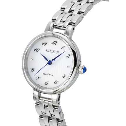 Reloj Citizen L Eco-Drive para mujer, de acero inoxidable, esfera blanca, modelo EM0990-81A