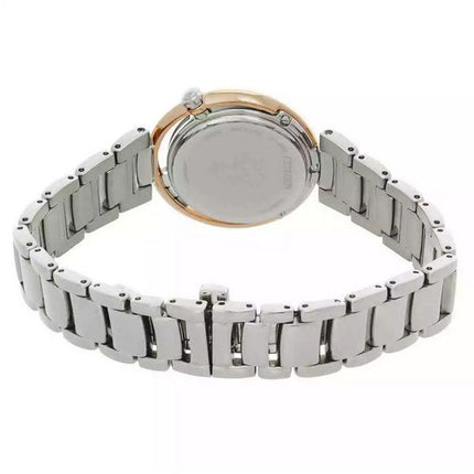 Reloj para mujer Citizen L Arcly Eco-Drive con detalles en diamantes de acero inoxidable y esfera de nácar rosa EM1114-80Y