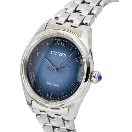 Reloj Citizen L Classic para mujer, de acero inoxidable, esfera azul, Eco-Drive EM1140-80L