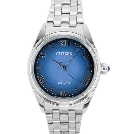 Reloj Citizen L Classic para mujer, de acero inoxidable, esfera azul, Eco-Drive EM1140-80L