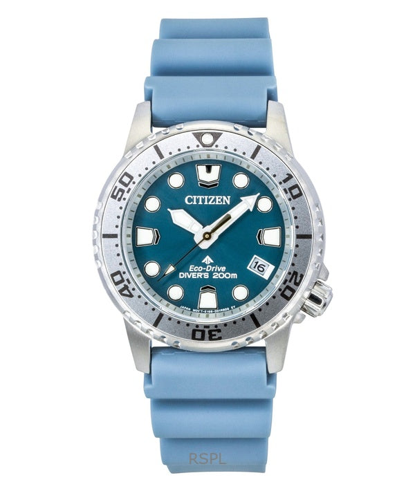 Reloj Citizen Promaster Eco-Drive Diver's EO2027-09L para mujer, correa de poliuretano, esfera azul, 200 m