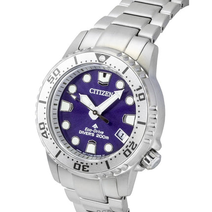 Reloj Citizen Promaster Dive Eco-Drive de acero inoxidable con esfera morada EO2027-50X para mujer, 200 m