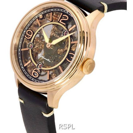 Thomas Earnshaw Baron Genuine Leather Skeleton Dial Automático ES-8231-03 Watch de Men es