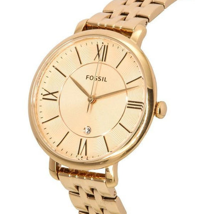 Reloj Fossil Jacqueline ES5252SET de cuarzo con esfera en tono oro rosa y acero inoxidable para mujer con set de regalo