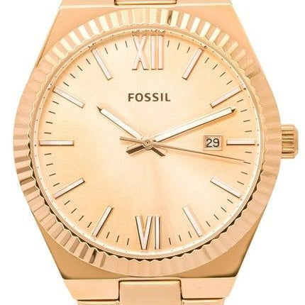 Reloj para mujer Fossil Scarlette Rose Gold Acero inoxidable Rose Gold Sunray Dial Quartz ES5258