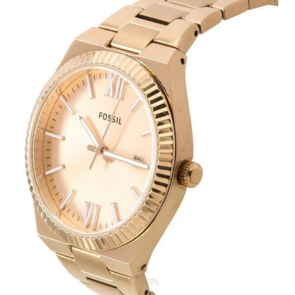 Reloj para mujer Fossil Scarlette Rose Gold Acero inoxidable Rose Gold Sunray Dial Quartz ES5258