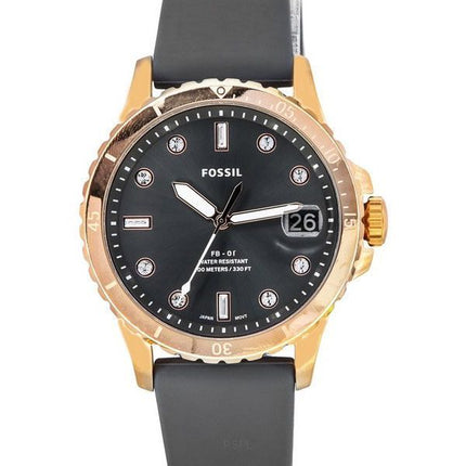Reloj Fossil FB-01 con correa de silicona y esfera gris de cuarzo ES5293 100M para mujer