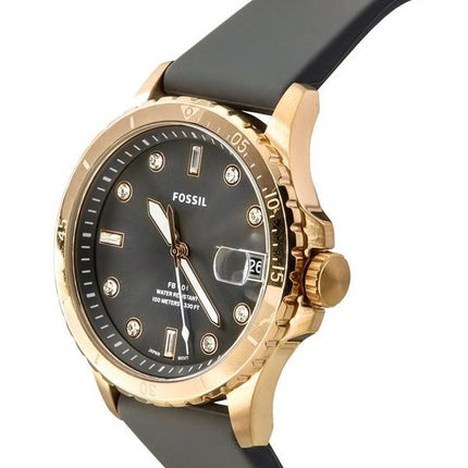 Reloj Fossil FB-01 con correa de silicona y esfera gris de cuarzo ES5293 100M para mujer
