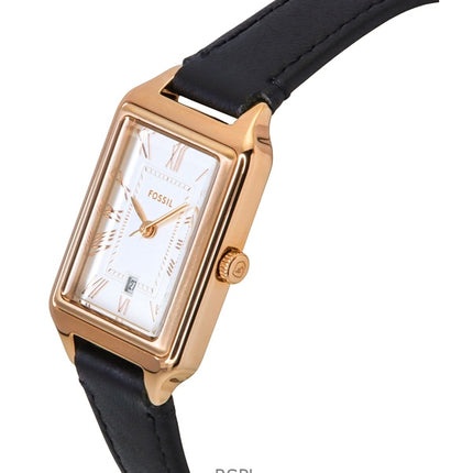 Reloj de cuarzo Fossil Raquel ES5310 para mujer con correa de piel y esfera blanca