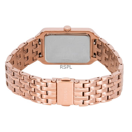 Reloj Fossil Raquel ES5323 de cuarzo para mujer, de acero inoxidable en tono oro rosa y esfera de nácar marrón.
