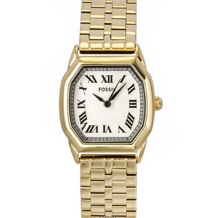 Reloj Fossil Harlow ES5361 de cuarzo con esfera color crema y acero inoxidable en tono dorado para mujer